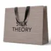 Signature Textured Paper Shopping Bag with Ribbon Handle | Custom Printed | 12 × 15 × 5 Inch