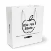 Custom Printed White Paper Shopping Bag with Rope Handle | Premium Retail Packaging (10 × 8.5 × 3 Inch)