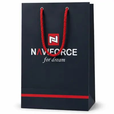 Premium Custom Paper Shopping Bag with Rope Handle | Navy Blue | Custom Printed
