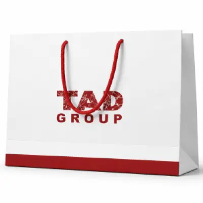 Premium Custom Landscape Paper Shopping Bag with Rope Handle | 14 × 10 × 4 Inch