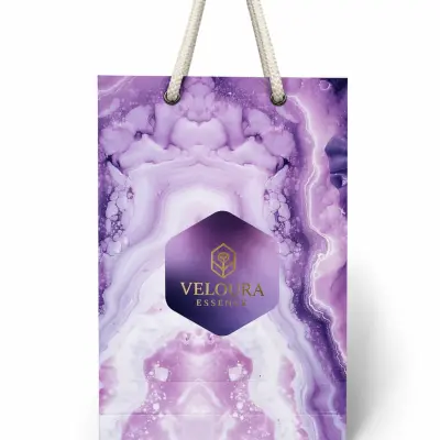 Custom Printed Paper Shopping Bag with Rope Handle | Premium Brand Packaging (8 × 5 × 2.5 Inch)