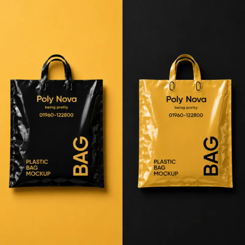 Premium 16mm Handle Poly Shopping Bag | Custom Printed Plastic Carry Bag | Poly Nova