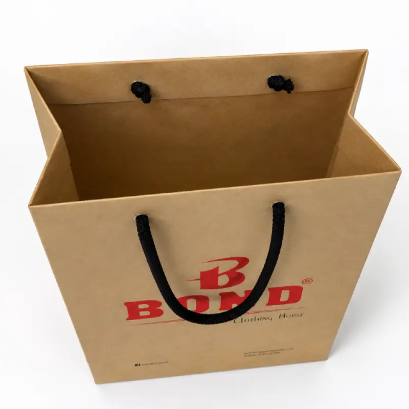 Custom Kraft Paper Shopping Bag with Rope Handle | 9 × 6 × 3 Inch