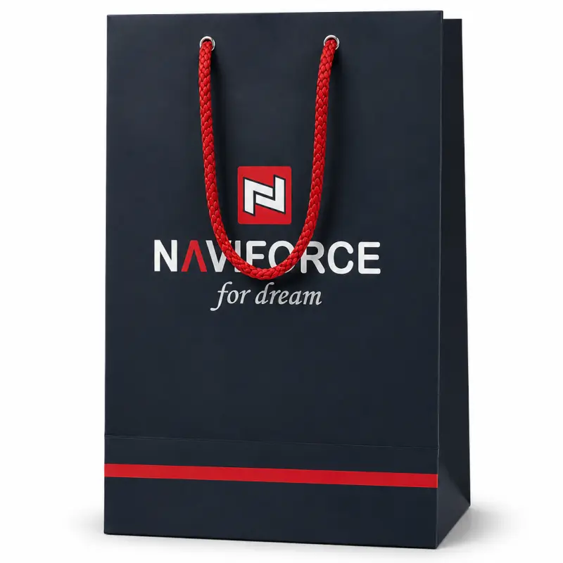 Premium Custom Paper Shopping Bag with Rope Handle | Navy Blue | Custom Printed