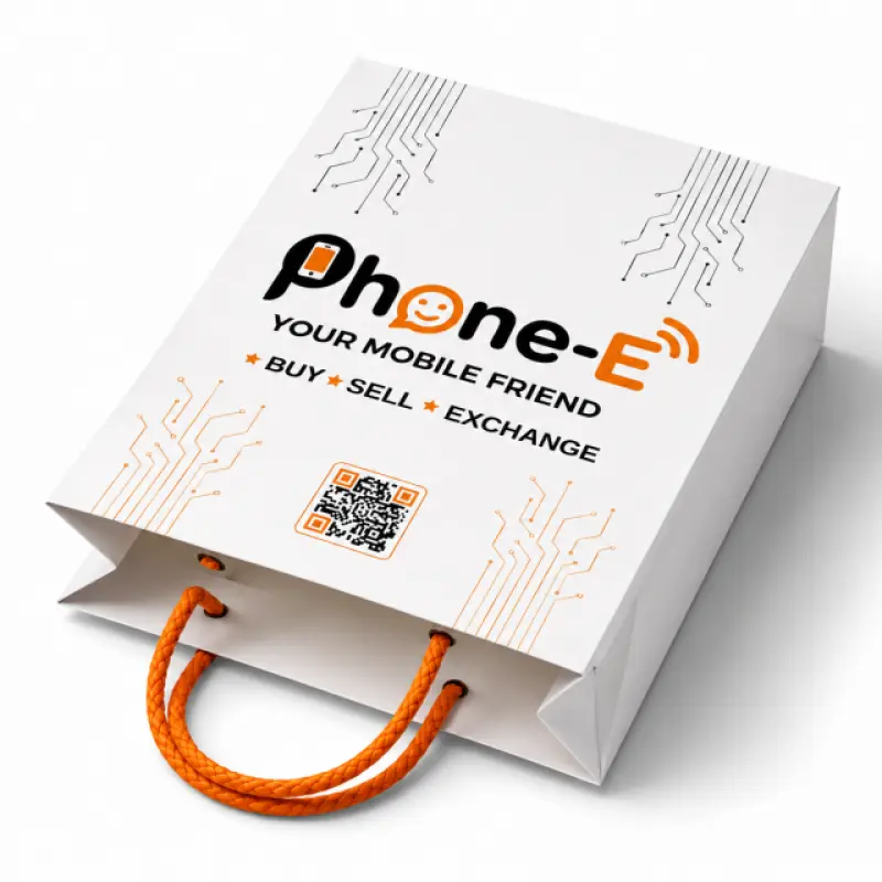 Custom Printed White Paper Shopping Bag with Rope Handle | Premium Retail Carry Bag (9.5 × 7 × 3.5 Inch)