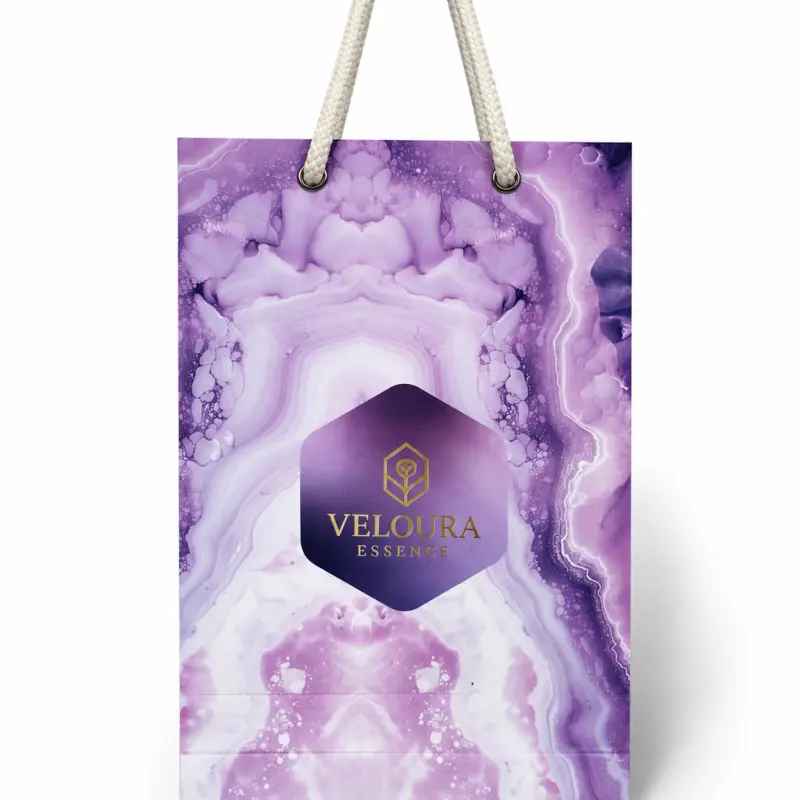Custom Printed Paper Shopping Bag with Rope Handle | Premium Brand Packaging (8 × 5 × 2.5 Inch)
