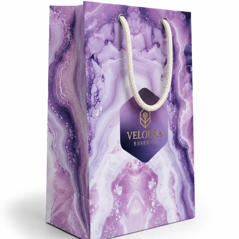 Custom Printed Paper Shopping Bag with Rope Handle | Premium Brand Packaging (8 × 5 × 2.5 Inch)