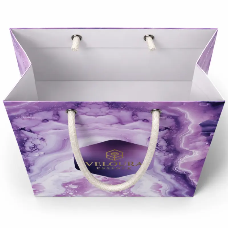 Custom Printed Paper Shopping Bag with Rope Handle | Premium Brand Packaging (8 × 5 × 2.5 Inch)