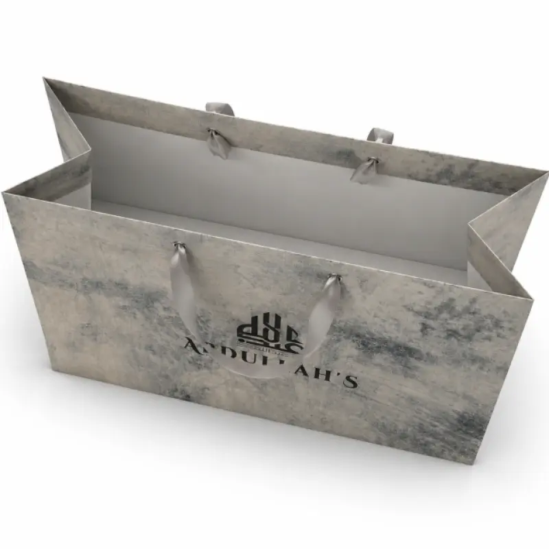 Custom Premium Paper Shopping Bag | Ribbon Handle Gift Bag | 15 × 11 × 3 Inch