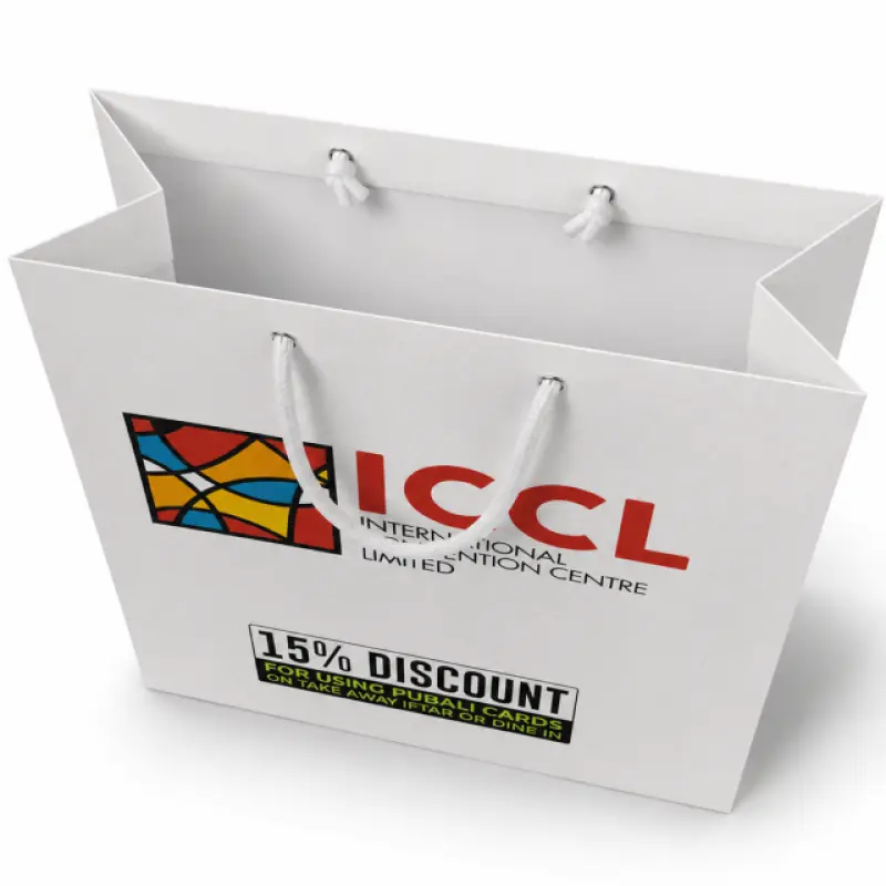 Custom Paper Shopping Bag with Rope Handle | Premium Printed Gift Bag | 9.6 × 14 × 4 Inch